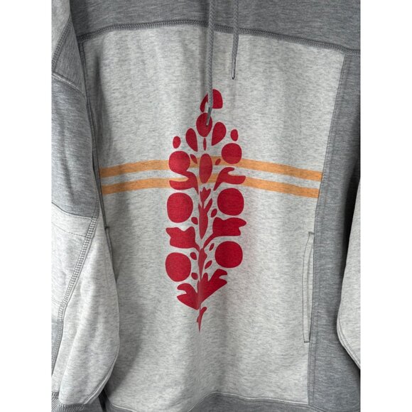 Free People Triple Threat Hoodie Sweatshirt Heather Grey & Victory Red Sz. M NWT - Picture 5 of 7